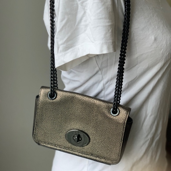 COACH metallic gold/bronze crossbody purse - Picture 2 of 8